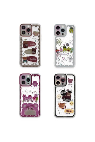 Newface - 617 - iPhone Uyumlu 14 Pro Kılıf Sweet Desenli Silikon Kapak - Csmo-tex - - Sarı