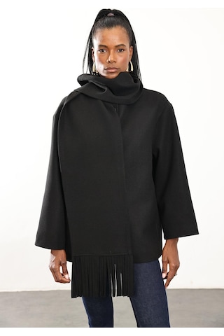 Siyah Atkılı Kaşe Mont D99800 Siyah