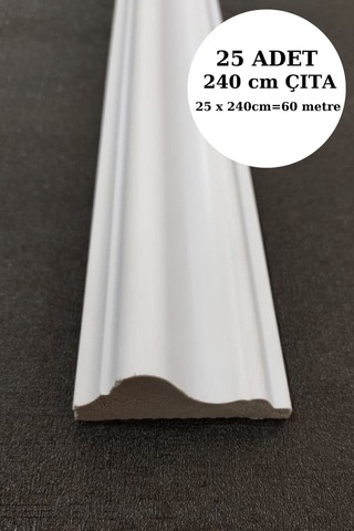 Diecor Dekoratif Boyanabilir 25 Adet 6 Cm Eğimli Polistren Duvar Bordürü Model:xa312