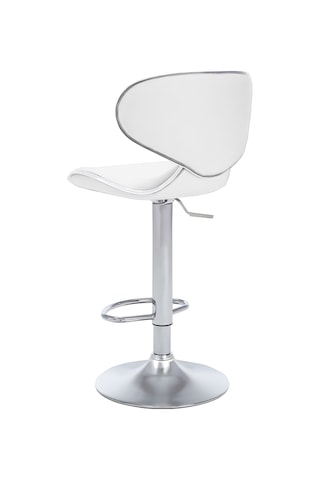 Bürocci Zen Bar Taburesi - Beyaz Modern Deri Metal Ataklı Yüksek Tezgah Sandalyesi - 9549s0486 Beyaz