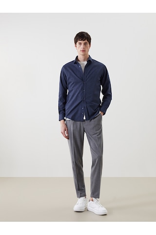 Lcw Vision Lacivert Slim Fit Uzun Kollu Erkek Gömlek
