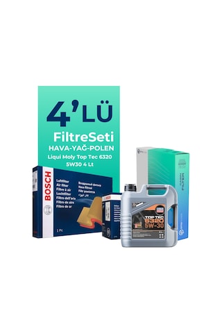 Bosch Citroen Ds4 1.2 Benzinli Filtre Bakım Seti Liqui Moly Motor Yağlı (2022-2024) 4 Lü -