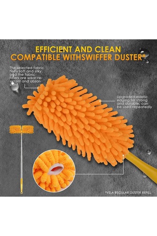 Yuntech01 Yeniden Kullanılabilir Mikrofiber Toz Alma Takımı Çoğu Koluyla Uyumlu, 4 Adet