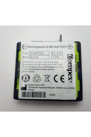 Compex Batarya 1.5 Ah 4.8v - 1 Pakette 4 Adet Soketli Kablolu Ele