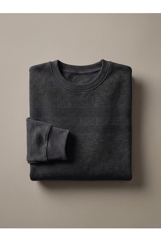 Maccali Erkek Gri Büyük Beden Pamuklu Kışlık Desenli Sweatshirt