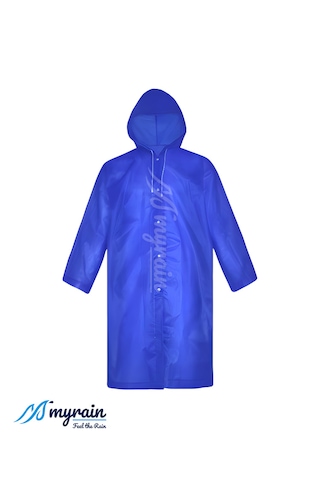 Myrain Kapüşonlu Çıtçıtlı Eva Yağmurluk Mavi