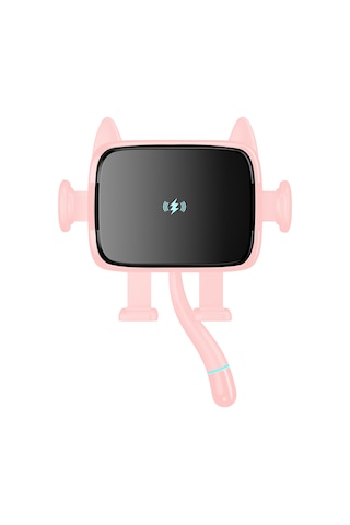 Yaozixa Araba İçi Kablosuz Şarj Cihazı 15w Hızlı Şarj Otomatik Açılış Kapama Telefon Tutucu Navigasyon Stantı Pembe Pembe