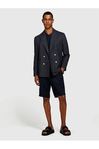 Sisley %100 Keten Slim Fit Bermuda Şort Erkek Lacivert Şort - 325p4aghs9010