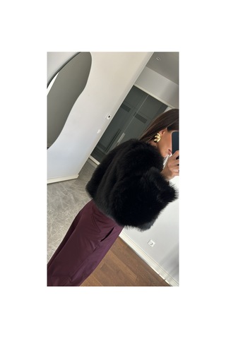 Sinemkivanc Co Marka Model Siyah Kısa Kürk Siyah Siyah