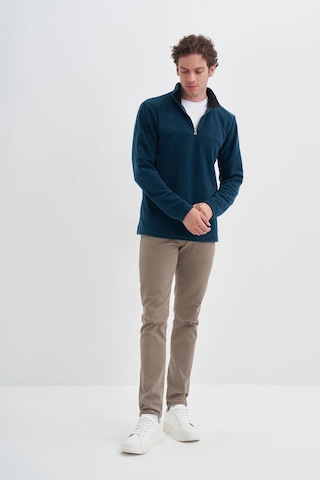 Cazador Yarım Balıkçı Yaka Kalın Polar Regular Fit Sweatshirt-56320 Petrol