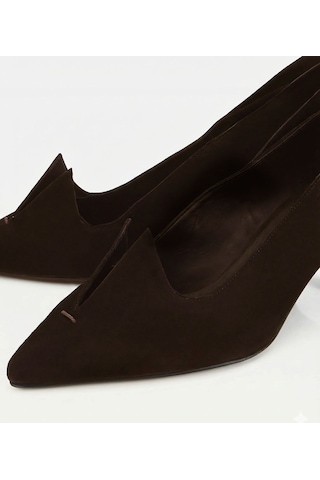 Hotiç Kadın Süet Deri Kahverengi Sivri Burunlu Minimal Stiletto 01ayh318310a480 01ayh318310a480 Kahverengi