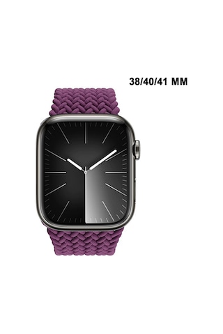 Apple Watch Uyumlu Watch 3 4 5 6 7 8 9 Seseri 38 40 41mm Solo Loop Kordon Kayış Silikon L Beden Mt86
