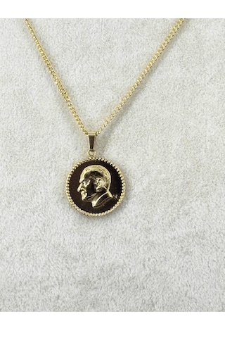 14 K Renginde Atatürk Kabartmalı Gold Kolye Gold