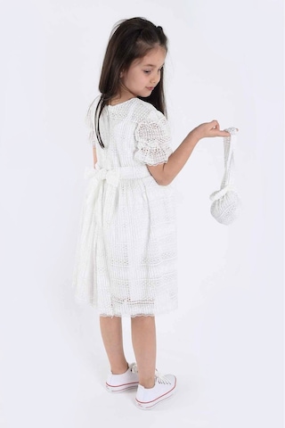 Aden Kids Kız Çocuk Çantalı Elbise BEYAZ