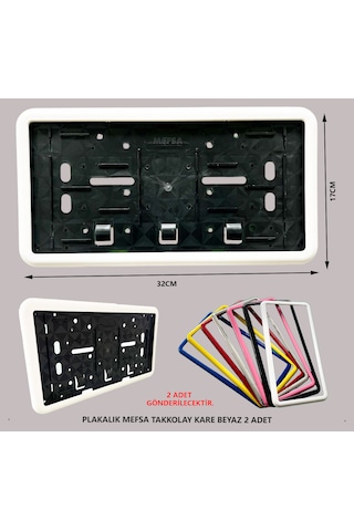 Plakalık Plastik Tak Kolay Kare Beyaz Çerçeveli 2 Adet