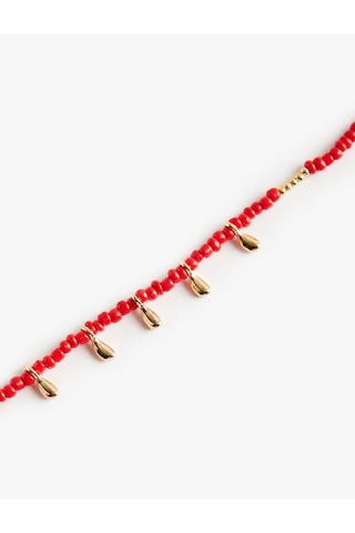 Koton Charm Detaylı Boncuklu Bileklik Kırmızı 6sak70861aa