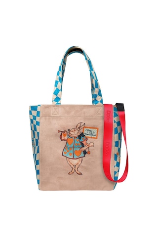 Dogo Kadın Vegan Kahverengi Large Tote Bag - Alice İn Nowhere Tasarım Multicolor