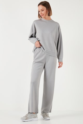 Lela Streç Bol Paça Regular Fit Oysho Kumaş Bayan Eşofman Altı 5865881 Gri
