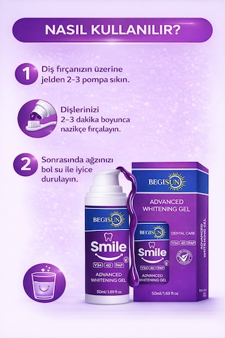 Begisun Leke Karşıtı Diş Beyazlatıcı Mor Jel 50 ML