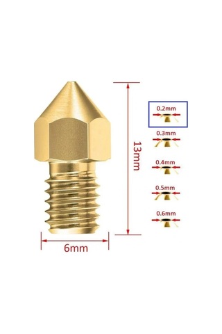 3d Yazıcı-printer Mk8 0.2mm Pirinç Nozzle