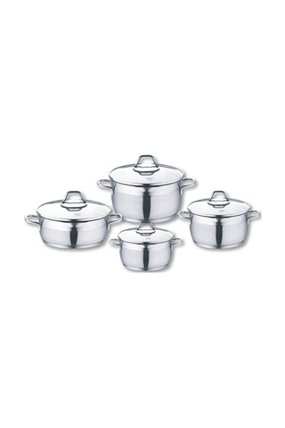 Olika Zeus 8 Parça Süzgeçli Çelik Tencere Seti Çelik
