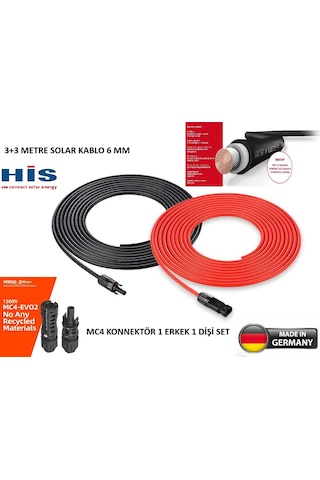 Sunco Solar His Marka 3+3 6 Metre 6 Mm Staubli Konnektörlü Solar