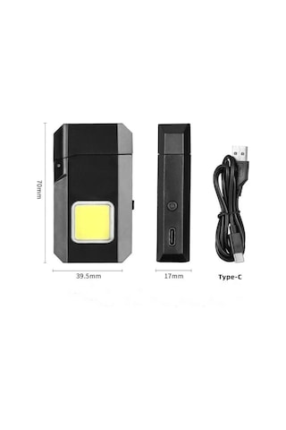 El Feneri Çakmaklı Cep Feneri Usb Şarjlı Anahtarlık Küçük Fener Güçlü Işık Karışık