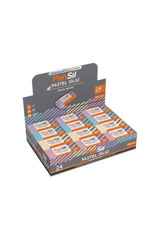 Pansil Pastel Silgi-24 Adet Çok Renkli
