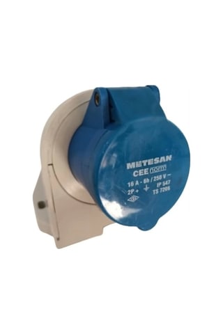 Metesan Cee Norm 3x16a Ip44 Duvar Prizi Eğik Gövde Vida Bağlantılı