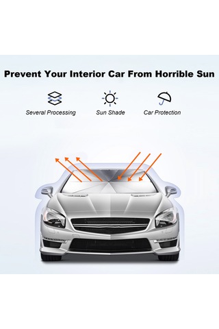 Youtek Araba İçin Katlanabilir Uv Koruma Ön Cam Güneşlik Hafif Ve Taşınabilir Yaz Aksesuarı