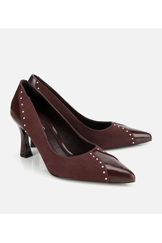 Hotiç Kadın Süet Kahverengi Taşlı İnce Topuklu Stiletto 01ayh314810a480 01ayh314810a480 Kahverengi