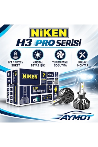 Niken H3 Pro Serisi Led Xenon Far Ampulü 6500k Güçlü Beyaz Işık -