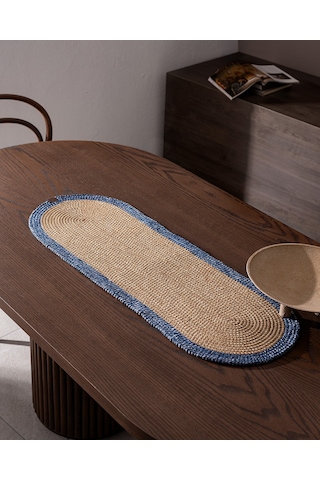 Madame Coco Alsace Masa Runner - Naturel/mavi 8684427227930 Çok Renkli