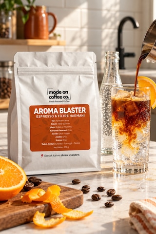 Aroma Blaster Filtre Ve Espresso Harmanı 200 Gr Natural Ve Yıkanmış Medium Kavrum - Filtre Makinesi İçin Öğütülmüş