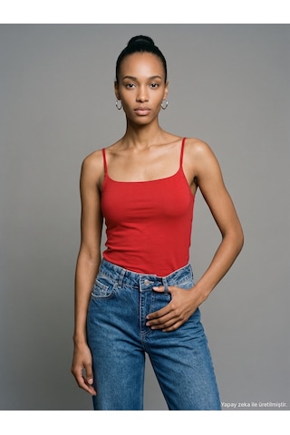 Dilvin 21200 Bra-free Askılı Top-kırmızı