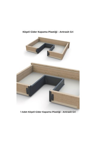 Mesan Köşeli Gider Kapama H:70mm Antrasit