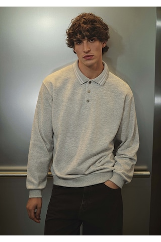 Mavi - Polo Yaka Gri Sweatshirt 0s10390-82498 Gri