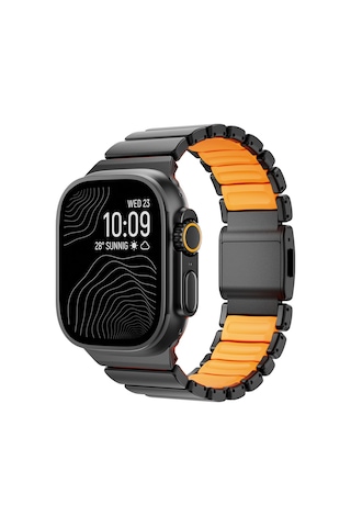 Watch 44mm Ardx Krd-152 Titanyum Silikon Kordon - Siyah-turuncu
