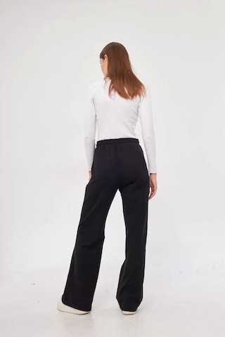 İki İplik Bol Paça Eşofman Pantalon - Siyah Siyah