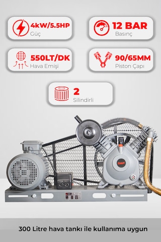Çift Piston Kafa Grubu 5.5hp 12 Bar Gk2090b