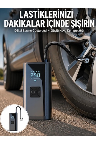 Hepsi 12v Uyumlu Çok İşlevli Akıllı Araç Lastik Pompası Yeni Nesil Najmaddin