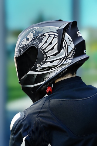 Dinamo Fighter Mat Siyah-beyaz Kask C1 Mat Siyah