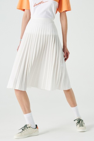 Lacoste Women's Pleated Skirt Pileli Kadın Etek Beyaz