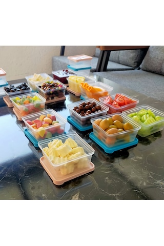4'lü Saklama Kabı Kahvaltılık Çerezlik Darbelere Dayanıklı Set