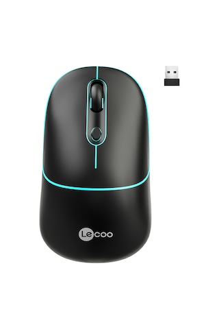 Lecoo WS210 Kablosuz 1600DPI 6 Tuşlu Çift Modlu RGB Şarj Edilebilir Sessiz Mouse