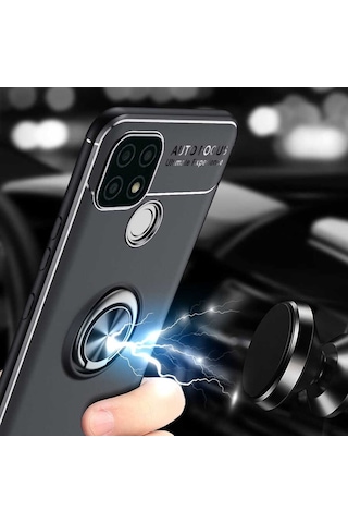 Goocamp Realme C25 Kılıf Ravel Silikon Kapak - Siyah-kırmızı Siyah-kırmızı