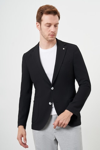 Erkek Siyah Dokuma Slim Fit Torba Cep Mono Yaka Spor Ceket 24ys002010001 Siyah