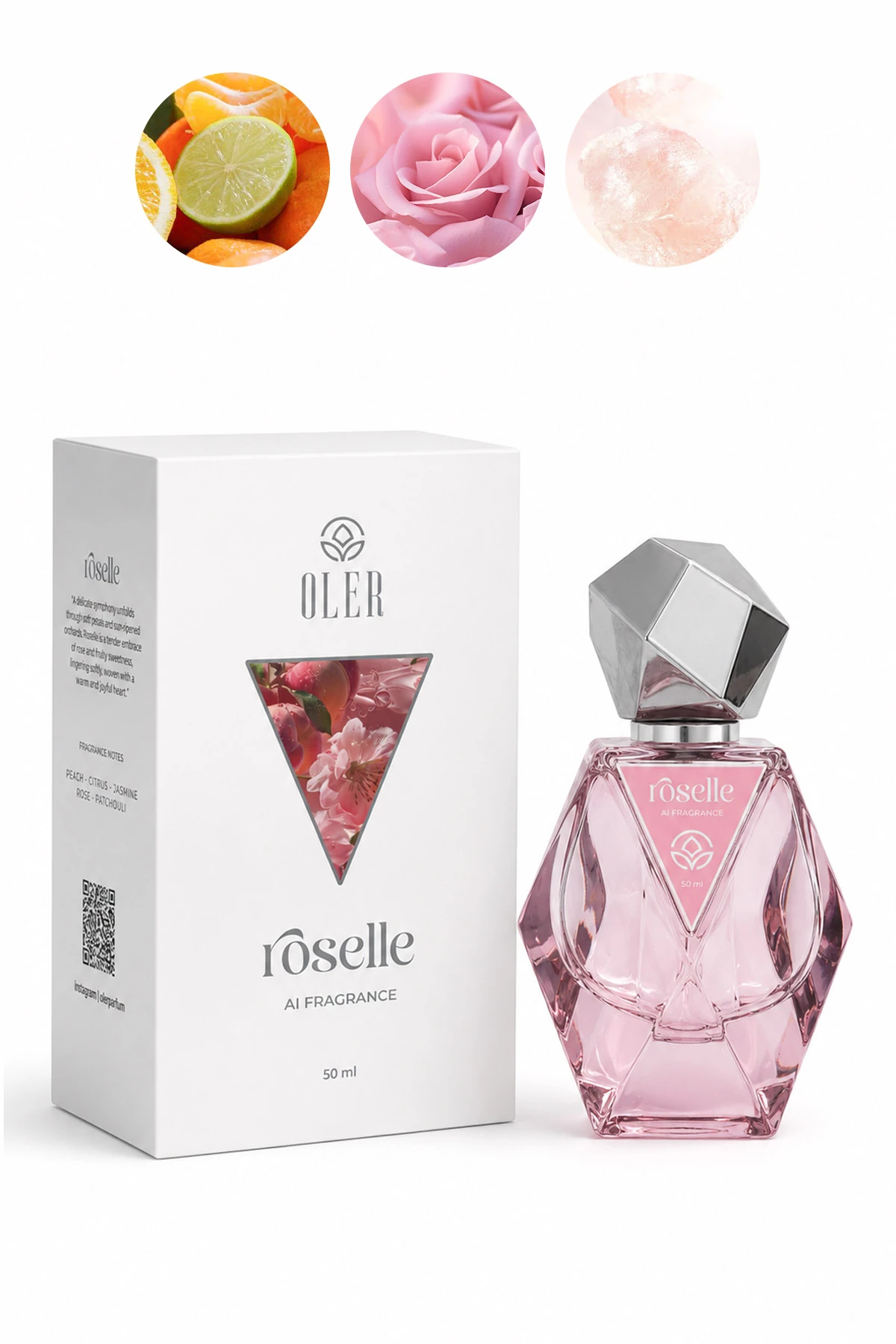 Oler Aı Fragrance Roselle Edp Kadın Parfüm 50ml Şeftali Citrus Yasemin Gül Paçuli Ağaç