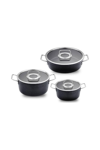 Fissler 6 Parça Adamant Tencere Seti Cam Kapak Fs15612503000 siyah Fissler 6 Parça Adamant Tencere Seti Cam Kapak Fs15612503000 siyah