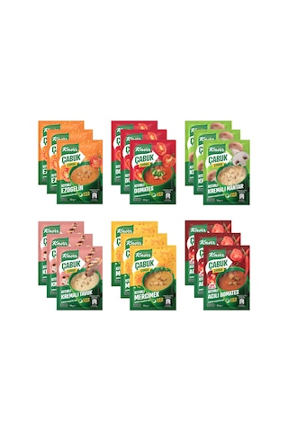 Knorr Çabuk Çorba 6 Çeşit 18 Li Karma Paket